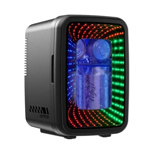 Upstreman Mini Nevera 4L/6 Latas con LED, TR4-S