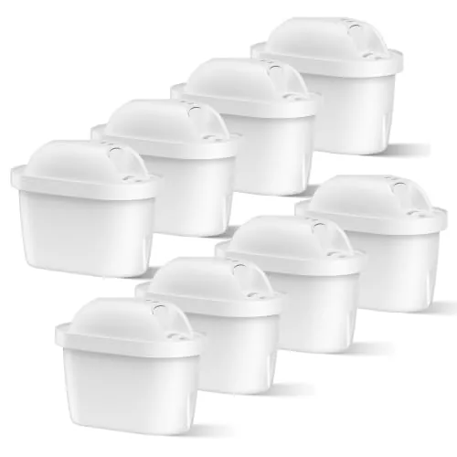 Tikstoy Cartuchos de filtro compatible con jarra de agua Brita Marella, Brita®, Maxtra+, Maxtra Plus filtros, Eliminación de cloro, Sabor fresco, Cartuchos de Filtro de Agua (8)
