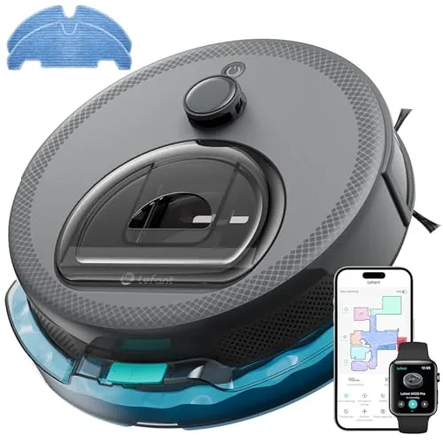 Lefant M330 Pro Robot Aspirador y Fregasuelos con Mapeo 3 en 1, 5000Pa, 150min, Evitación de Obstáculos PSD 190°, Navegación dToF, App/Alexa/i Watch, Ideal para Pelo Mascotas y Alfombras, Gris