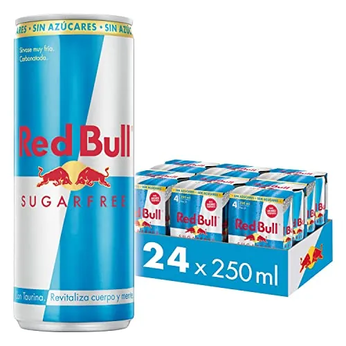 Red Bull Bebida Energética Sugarfree, Sin Azúcar, 24 x 250ml