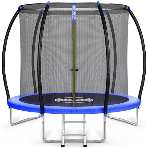 MONZANA® Trampolín Ø 244cm, Cama Elástica, Red de Seguridad, Protectores Bordes, Escalera, Trampolines para Niños, Juguetes Juegos Exterior, Set Completo, Deporte, Jardín, Certificado TÜV Rheinland GS
