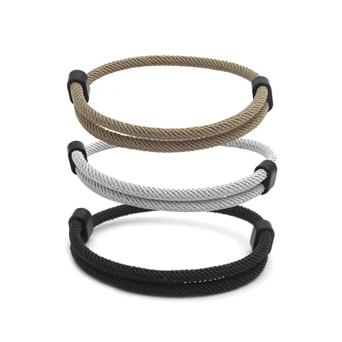 cxxtkcxxlc Pulsera de Cuerda de Vela para Hombres, Pulsera Surfer Hecha a Mano, Pulsera Ajustable de Paracord para Hombres y Mujeres, Pulsera Trenzada Resistente al Agua