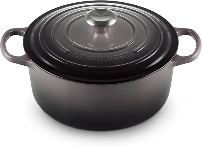 Le Creuset Cocotte redonda de hierro fundido, 28 cm, 6, 7 L, Todas Las Fuentes de Calor incluso inducción, Flint, 21177284442430