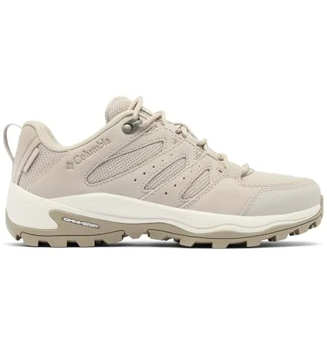 Columbia Redmond 4 Low WP - Zapatos de Senderismo y Senderismo de Talle bajo para Mujer, Color Gris Pardo Suave/Arena Clara, Talla 5.5