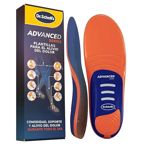 Dr. Scholl’s Advanced Pain Relief Plantillas Ortopédicas Hombres Mujeres, resistentes para zapatos y botas, alivio fascitis plantar, soporte arco, pies planos, soporta hasta 150kg, 42-42.5