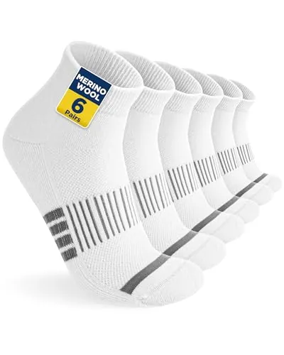 Niofind Calcetines Quarter Trekking Merino, 6 Pares, Acolchados