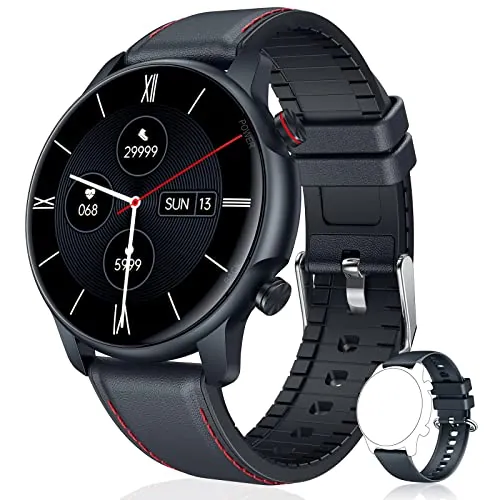 Smartwatch Reloj Inteligente Hombre Pulsómetro: Impermeable IP68 Digital Pulsera Actividad con Monitor de Sueño Calorias Cronometro Podómetro 1.32 Pulgadas Reloj Deportivo para iOS Android
