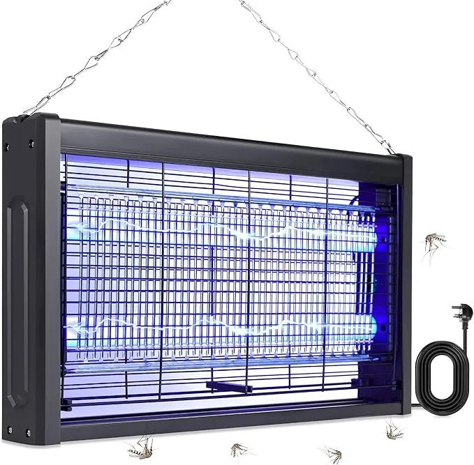 Lámpara matamosquitos Electrico, Matamoscas Eléctrico de 20 W,Mata Moscas, Antimosquitos y matamoscas electrónico para Interiores, Jardines domésticos y cocinas comerciales