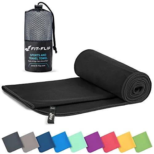 Fit-Flip Toalla Microfibra, para el Gimnasio y la Playa, compacta