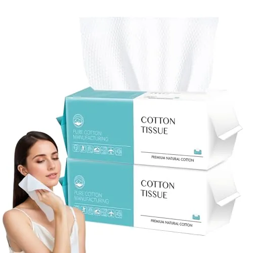 Toallas desechables Algodon, 200 Toallas Desechables Faciales, Toallitas Faciales Desechables Biodegradables para Cara, Cuidado piel, Desabrochos maquillaje, Toallitas Faciales Y Limpieza Facial