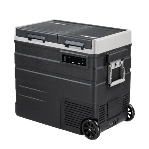 zcamp UD65 57L Doble Zona Nevera Portátil Eléctrica Refrigerador de Coche 12V 24V frigorífico CA 220v para Hogar, Con Ruedas,Nevera Camper, Viajes, Automóvil, 20ºC a 20ºC ﻿