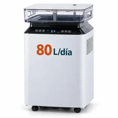 Kalopsia Deshumidificador de Humedad Eléctrico: 80L/Día Automático | Tanque 8L + Bomba 5M Continuo | Silencioso 46dB 170m² | Secado Ropa | Habitación Baño Sótano Trastero Casa Industrial