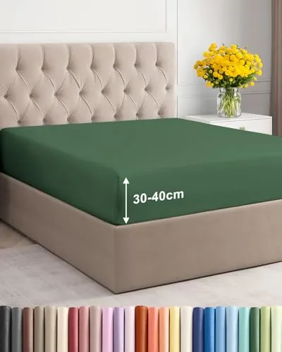 Sábana Bajera 135x190 - Microfibra Bolsillo 40cm (16") - Verde Esmeralda