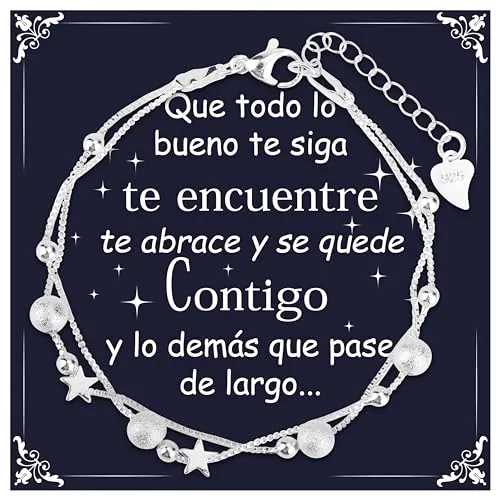 Rebundex Regalos para Mujer Pulsera Plata Regalo Reyes Mujer Originales Regalo Cumpleaños Pulseras Aniversario San Valentin Navidad