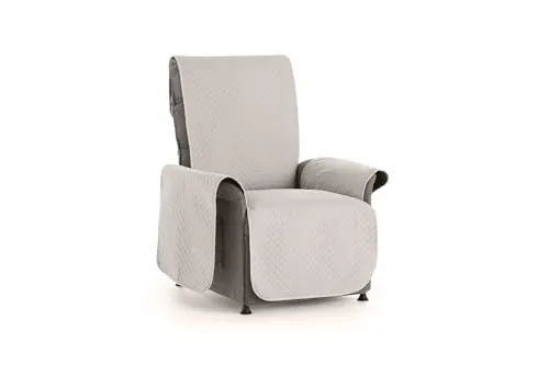 Textilhome Funda Cubre Sofá ADELE 1 Plaza Relax Protector Acolchado Marfil | Protector acolchado reversible con ajuste universal, fácil de colocar y lavar.