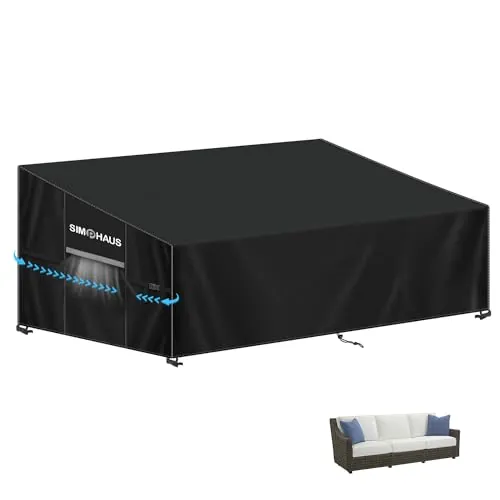 SIMPHAUS Funda para Sofá de Jardin 3-4 Plazas Funda Sofá 3 Plazas Jardín Cubre Sofa Exterior Impermeable para Sofá de Jardin Resistente al Viento Anti UV 420D Tela Oxford 235x85x81/61cm