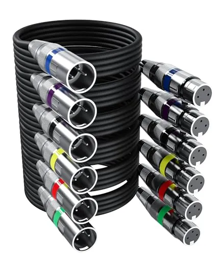 Xespis 6Pack 3M Cable XLR Cable de micrófono,Cable XLR