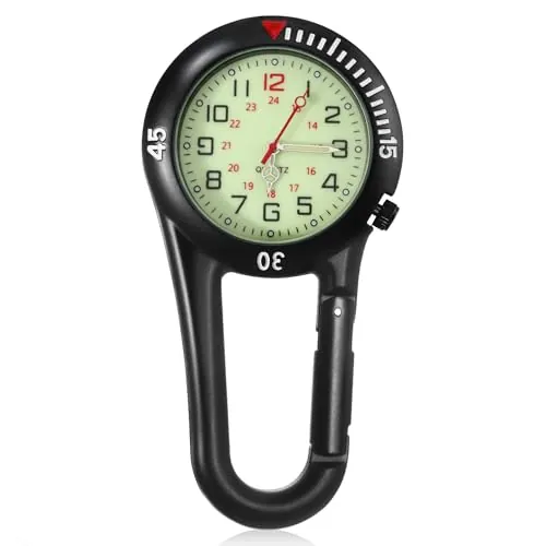 JSMTKJ Reloj de Bolsillo Digital con Mosquetón para Médicos, Enfermeras y Escaladores Extremos | Mosquetón de Reloj para Médicos, Enfermeras, Paramédicos