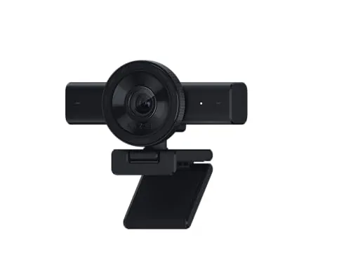 Razer Kiyo V2 - cámara Web 4K 30fps Encuadre automático basado en IA, 1080p 60fps, Cubierta integrada, HDR Lente Ultra Gran Angular, Compatible MS Teams, Zoom y Google Meet | Negro