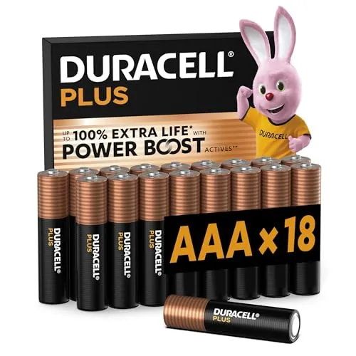 DURACELL Plus AAA Pilas Alcalinas (Paquete de 18) 1.5V, LR03