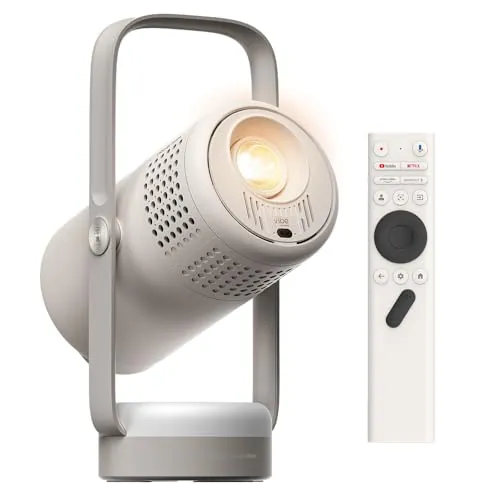XGIMI Vibe One Batería integrada Proyector 1080p Inteligente Mini portátil, Google TV con Netflix, Sound by JBL, Soporte 160°, 1,2 h de Autonomía, WiFi, Bluetooth, (Nube Ceniza)