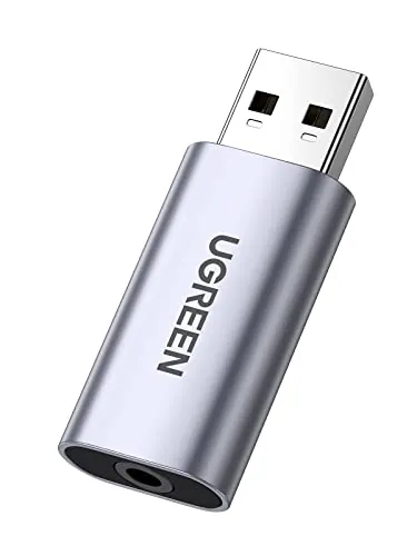 UGREEN Tarjeta de Sonido Externa Adaptador de Audio USB a Jack 3.5mm TRRS
