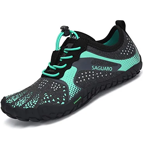 Zapatilla Minimalista de Barefoot Trail Running Niño Niña Exterior Interior Zapatillas de Deporte, Verde, Gr.33