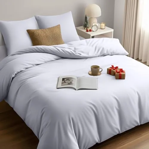 Utopia Bedding Funda Nordica 220 x 240 - Microfibra Juego de Funda Edredon 220x240 cm y 2 Fundas de Almohada 65x65 cm (Blanco)