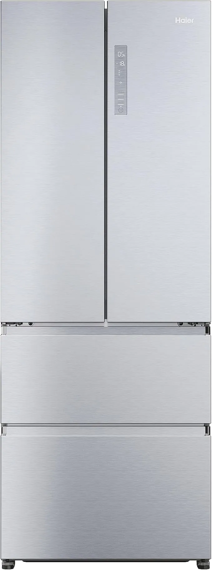 HAIER FD 70 Series 5 HFR5719ENMG - Frigorífico Puerta Francesa, Cajones Direct Access, Circular AirFlow, Motor Inverter, My Zone Plus, Total No Frost, Ancho 70cm, Alto 1,90m, 446L, Luz LED, Inox
