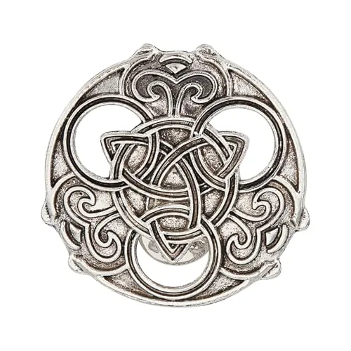 NICENEEDED Broches Vikingos Vintage, Broche Gótico Medieval Nórdico con Forma de Triquetra, Broche Gótico con Bufanda Vikinga