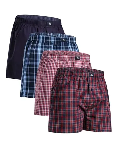 DANISH ENDURANCE Calzoncillos Hombre Boxer, 4 y 6 Pack Assorted Azul/Rojo Mix XL