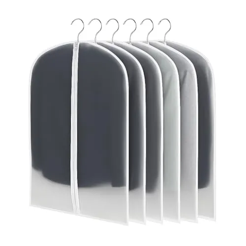CNMTCCO Fundas Ropa Armario 6 Piezas (60x100 cm) - Bolsas para Ropa Transparentes y Resistentes con Cremallera Fuerte, Antipolvo y Transpirables para Trajes, Chaquetas y Camisas