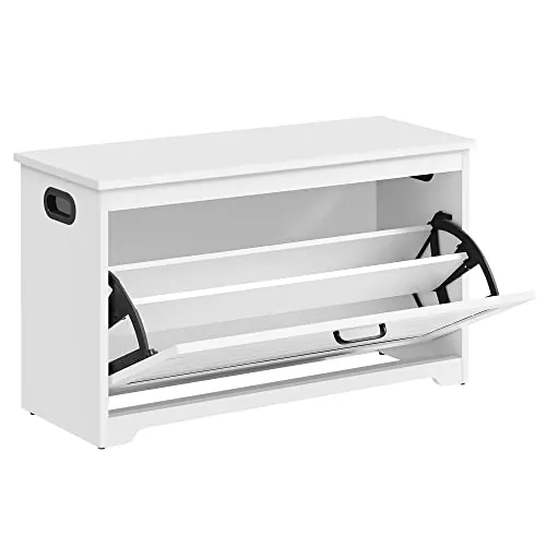 VASAGLE Banco de Zapatos, Puerta Plegable, 80 x 30 x 46 cm