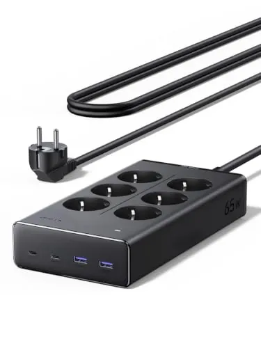 UGREEN 10 EN 1 Regleta Enchufe PD 65W USB C Multiple 6 Tomas AC 3680W 16A