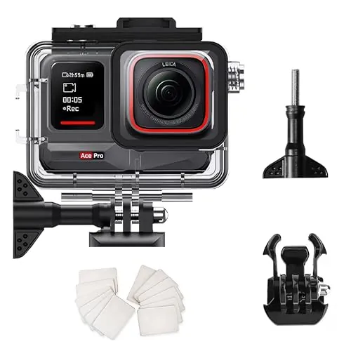 FitStill INSTA 360 - Funda impermeable subacuática de 50 m para Ace Pro 2 y Ace Pro, resistente a la presión, carcasa protectora de buceo subacuático, diseño de doble zapata fría