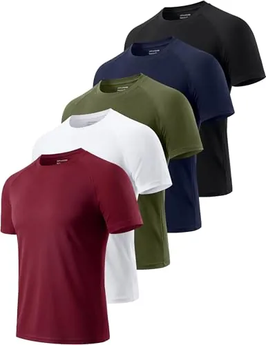 Cimic 5 Piezas Camiseta Deporte Hombre Running Manga Corta Ropa
