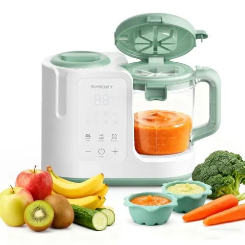 Momcozy Robot Cocina Bebé 4 en 1, Automático con 3 Texturas, 450 ml