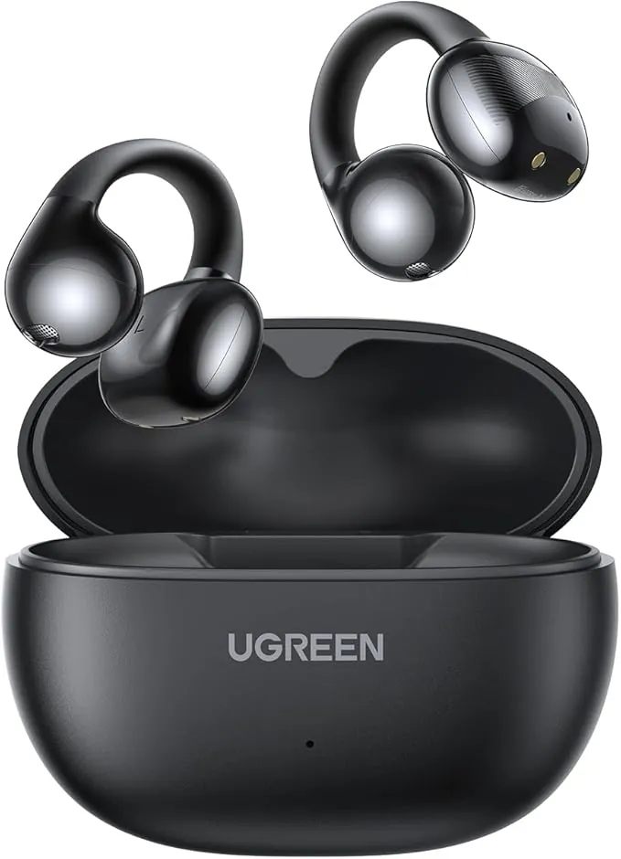 UGREEN HiTune S3 Auriculares Inalámbricos Bluetooth 5.4, Audifonos Deportivos Abiertos con Clip y Cancelación de Ruido ENC, 30H de Reproducción, Carga Rápida USB-C, Hi-Fi, IPX5 Impermeable, Negro