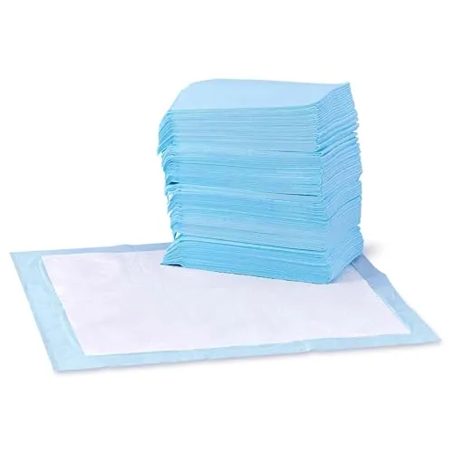 Amazon Basics Almohadillas de adiestramiento de Perros y Cachorros, diseño de 5 Capas a Prueba de Fugas con Superficie de Secado rápido, Regular, 100 Unidades, Azul