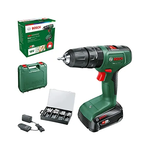 Bosch taladro percutor a batería EasyImpact 18V-40 (1 batería de 2,0 Ah, sistema de 18 V, set de fijación de 173 piezas, en maletín de transporte) – Amazon Edición