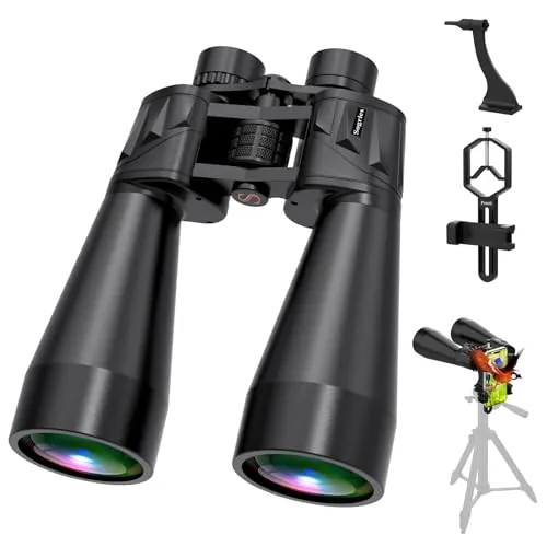 Binoculares de Alta Potencia 18X70 para Adultos | Prismáticos para uso en exteriores y astronomía, gran apertura para visión a larga distancia, viene con adaptador