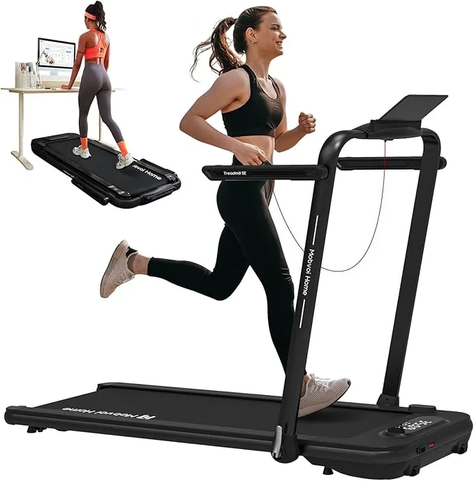 Mobvoi Home Treadmill SE Smart AI con TicSports App Cinta De Correr Plegable 3 En 1 2.5 HP Compact Portable Under Desk con Control Remoto Pantalla LED para El Hogar Y La Oficina 120KG 12 KM/H