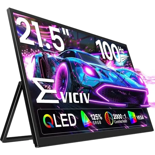 EVICIV Monitor Portatil QLED Grande de 21,5" 100Hz 1080P 130% sRGB 3000:1