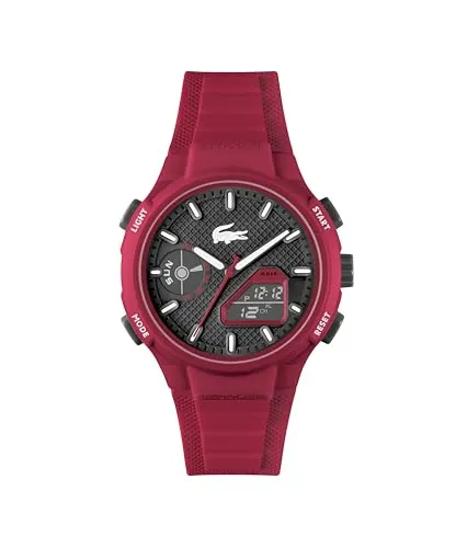 Lacoste Reloj de Cuarzo Multifuncional Analógico-Digital para hombre Colección LC33 Collection con Correa en silicona