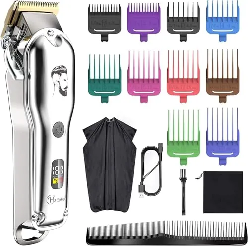Hatteker Cortapelo Profesional Cortapelo Hombre Cortapelo Cortabarba Cortapelo de Precisión Cortapelo Largo Hombre Impermeable IPX7