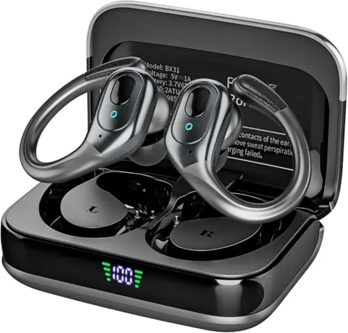HAOYUYAN Auriculares inalámbricos Bluetooth 5.4, Earbuds de cancelación de Ruido con Tiempo de reproducción de 75 Horas, Pantalla de alimentación led, Auriculares Impermeables IPX7