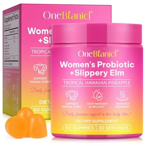 Probióticos vaginales pH femenino Gummies para el olor saludable, el equilibrio de la levadura, la flora, la salud intestinal, el sistema inmunológico, prebióticos y Lactobacillus Blend