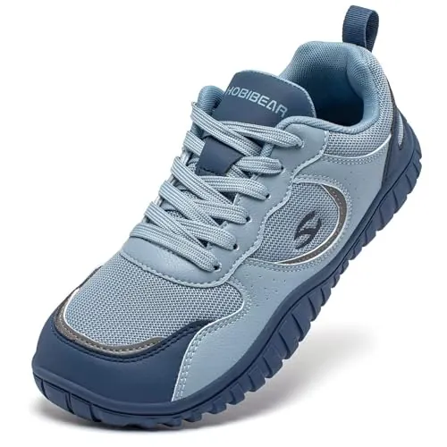 HOBIBEAR Zapatos para Correr en Senderos para Hombres Caja de Dedos Ancha Zapatillas Barefoot Suela Cero Drop Minimalistas para Gimnasio al Aire Libre Casual 43