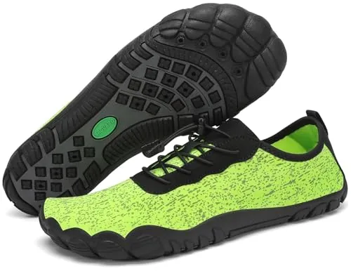 SAGUARO Escarpines Hombre Mujer Zapatos de Agua Ligeros Calzado Playa Transpirables Zapatillas Deportes Acuáticos para Surf Natación Piscina Vela Mares Rocas Río, Verde Lima, 39 EU