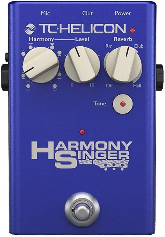 TC Helicon HARMONY SINGER 2 Stompbox de efectos vocales alimentado por batería con armonía, reverberación y tono controlados por guitarra